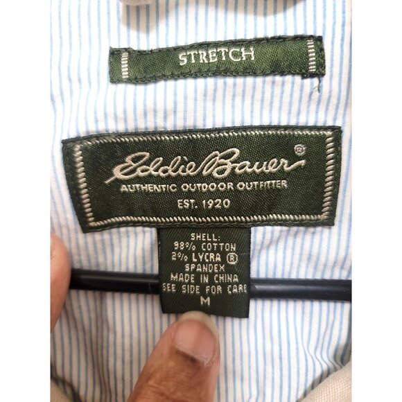 Eddie Bauer Beige Cotton Jacket With Metal Toggle Closures Multiple Pockets Size - Picture 11 of 15
